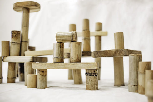 QTOYS - Bamboo Building Set - 46 Pieces